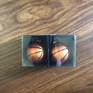 NWT Jolly Jubilee by Michaels 2 Piece Set Of Basketball Christmas Ornaments